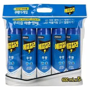 에프킬라 에어로졸 무향 600ml 5개