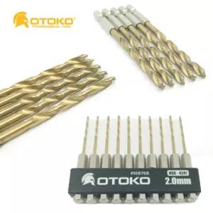 드릴기리 목공 비트 철 PVC 티타늄 코팅 HSS 4241 임팩드릴비트 2.0MM 10pcs+1