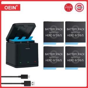 고프로 히어로 7 6 5 용 배터리 블랙 카메라 트리플 충전기 1220mAh
