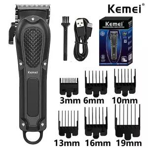 저소음이발기 바리깡 Kemei KM-1071 전기 머리 깎기 UBS 충전식 무선 수염 트리머 남자 트리밍