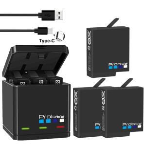 GoPro Hero 7 6 5 배터리 1680mAh + 블랙 카메라용 USB 트리플 충전기  C의 확률