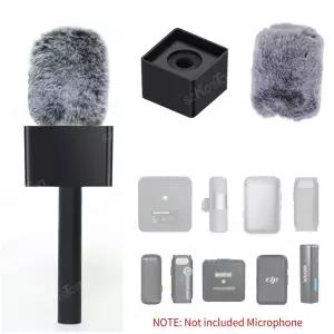 DJI Mic 3 및 Rode Wireless GO 마이크용 무선 라발리에 마이크 핸들 틱톡 영상 라이브 인터뷰용 방풍 헤어
