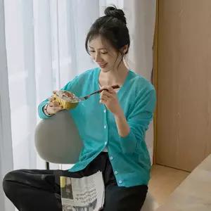 여름컬러 쿨린넨 브이넥가디건