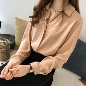 [라일리여성의류] Rly 쉬폰 여성셔츠코디 봄 모임 오버핏 레이스 롱셔츠