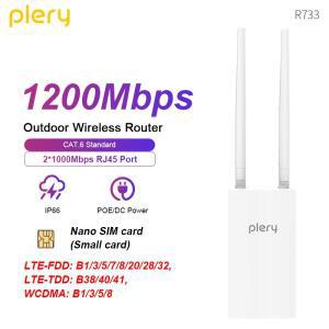 플레리 1200Mbps 4G LTE 라우터 2.4G&5.8G 듀얼 밴드 무선 고성능 안테나 심 슬롯 기가비트 WAN 포트 리피