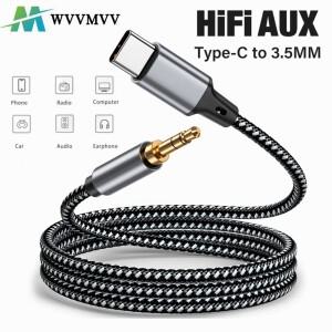 DAC USB C타입 남성 Aux 오디오 케이블-3.5mm 잭 스피커 케이블-헤드폰 헤드셋 코드 샤오미호환 HUAWEI호환