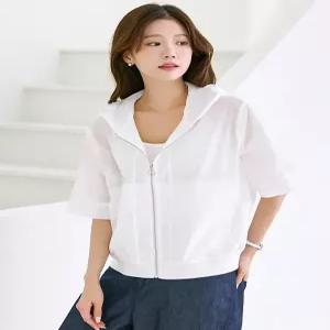 [WPBG]심플 경량 반팔 바람막이 후드점퍼_2color