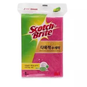 3M 스카치브라이트 제로스크래치 다목적 수세미 3입