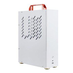 핸들 u2013 SFF 미니 ITX / MATX PC 케이스, DIY 빌드를 위한 환기 패널이 있는 컴팩트 타워, 홈 시어터(HTPC) 및 기본 작업/학습 설정 지원 M-ATX 마더보드 화이트