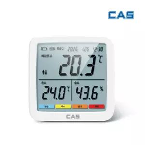 CAS 체감온도계 데이터로거 스마트 자동기록 저장 보고서 디지털온습도계 T802