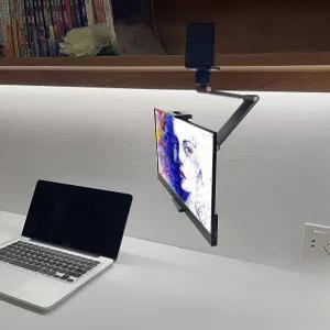 관절형 모니터암 보조 듀얼 거치대 클립식 노트북 확장 태블릿 회전 브래킷 더블 스크린 롱