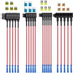 20PCS 12V 차량용 회로 추가 퓨즈 탭 ATC ATO APM ATM 홀더 어댑터 키트 표준 미니 마이크로2 및