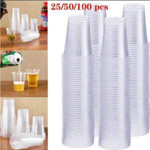 일회용 투명 플라스틱 컵, 야외 피크닉, 생일, 주방 파티 식기, 시음 200ml, 25 개, 50100 신제품