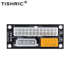 TISHRIC 듀얼 PSU PC 블록 동기화 장치 전원 공급 어댑터 Add2psu ATX 24핀 - Molex 동기식 라이저 카드 마