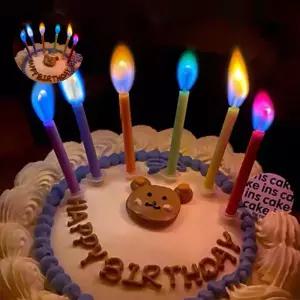 무지개초 불꽃초 특이한 색깔 생일 파티 초/컬러 예쁜