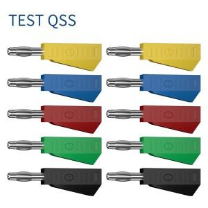 QSS 10PCS 4MM 쌓을 수있는 바나나 플러그 구리 니켈 도금 납땜 전기 커넥터 DIY 도구 Q.10029