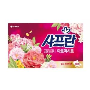 샤프란 아로마 시트 핑크 센세이션 30매 샤프란 섬유유연제 고농축 티슈
