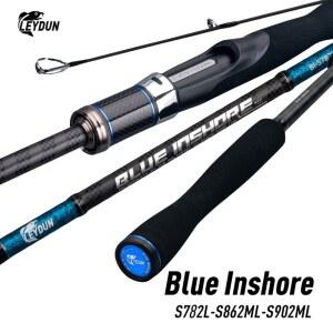 BLUE HO 낚싯대 해안 파도막 베이스 로드 S782L S862ML S902ML 바닷물 빛 빠른 2 섹션 스피닝 로드