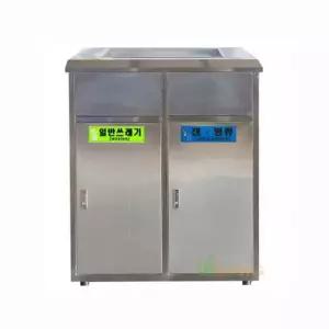 사각스텐휴지통 (상단모래함 내통포함) 2칸식(60L) WL-1262