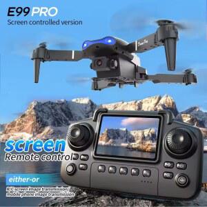 FPV 드론 원키 RC RC 조절 U 가능한 프로 듀얼 드론 비행기 WiFi 자동 HD 접이식 카메라 자이로 6축 복귀 셀피 미니 4K E99