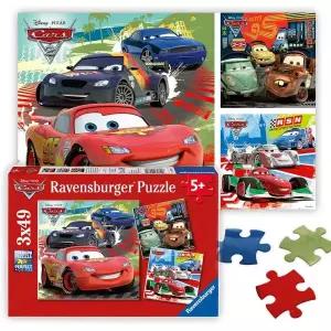 Ravensburger Disney Cars  월드와이드 레이싱 3 x 49피스 직소 퍼즐