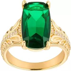 여성용 5Ct 약혼 반지 14K 골드 쿠션 컷 보석 빈티지 필리그리 에메랄드 결혼 기념일 탄생석 큐빅
