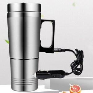 호환 12V 24V 스테인리스 스틸 가열 주전자 커피 우유 보온 머그컵 300ML 겨울용 차량용 가열컵 실내외 액세서리