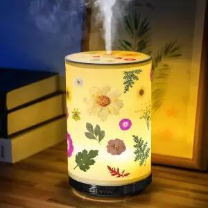 로스세이 에센셜 오일 디퓨저 플라워 램프 250ml 7색 LED 아로마테라피 3가지 미스트 모드 자동 꺼짐