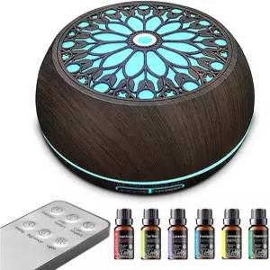 가정용 에센셜 오일 디퓨저 세트 큰 방용 리모컨 포함 대용량 550ml 사무실용 LED 야간 조명 미니 여성