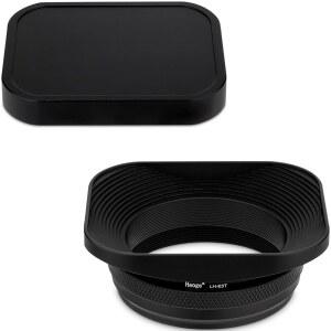 [미국배송] 후지필름 후지 파인픽스 X100S X100T X100F X100V 카메라용 캡이 있는 49MM 어댑터 링이 HAOGE LH-E3T 사각형 금속 렌즈 후드가 LH-X100 AR-X100 LH-X70 블랙을 대체합니다