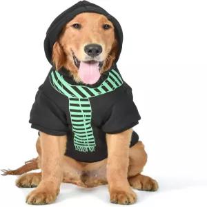 해리 포터 슬리데린 애완동물 후드티와 인조 스카프 - X-소형 호그와트 하우스 블랙용 반려견 액세서리