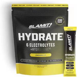 SLAMIT 하이드레이트 전해질 분말 패킷 - 2 278mg 바하 골드 바다 소금 코코넛 워터 미네랄 90개 칼륨
