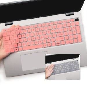 [미국배송] 15.6인치 DELL LATITUDE 3540 5520 5521 5540 5550 PRECISION 3560 3561 3570 3571 3580 3581 3590 3591 노트북 보호 키보드 커버 - 핑크+클리어