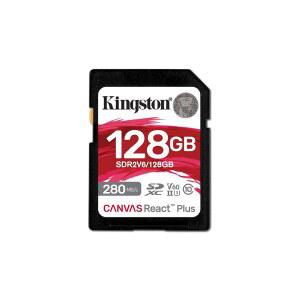 [미국배송] 킹스턴 캔버스 리액트 플러스 V60 SD 128GB SDXC UHS-II 280R /100W U3 V60 풀 HD /4K용