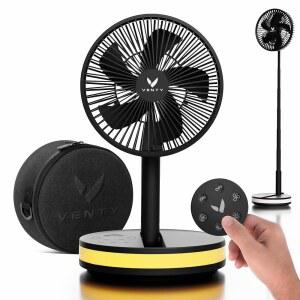 VENTY 휴대용 리모컨 무선 배터리로 크루즈 조명 작동하는 케이스 4단 선풍기 LED