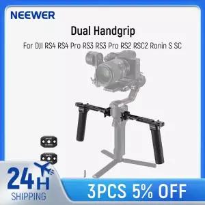 [호환] NEEWER DJI RS4 Pro RS3 RS2 RSC2 Ronin S SC 짐벌 듀얼 핸들 키트(2개의 미니 NATO 레일 포함)용