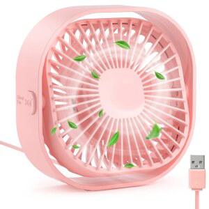 RJVW 4인치 책상 3단 냉각 미니 USB 회전식 선풍기 오피스 360 휴대용 소형
