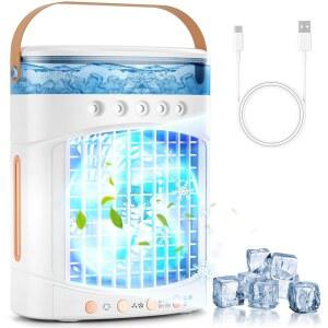 휴대용 에어컨 속도 쿨러 7색 LED 캠핑 조명이 700ML IN 부품 2단 탱크 있는