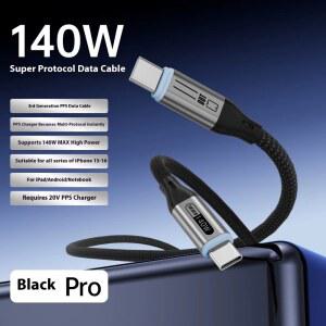 호환 140W 올프로토콜 데이터 케이블, iPhone17 TypeC 호환, 안드로이드 및 자동차 기기용, 범용 연장 케이블
