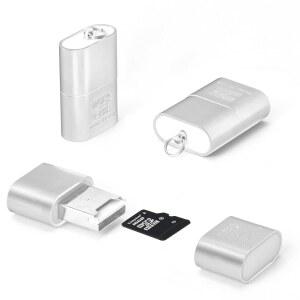 [미국배송] [3팩] 안드로이드용 마이크로 SD 카드 리더 USB 어댑터용 카메라 메모리 리더용 미니 사이즈 TF PC 노트북용 완서스 리더 (실버)