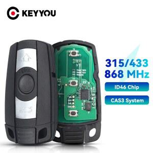 호환 KEYYOU 리모컨 자동차 키 315MHz 433MHz 868MHz 칩 CAS3 1/3/5/7 시리즈 X5 X6 E60 E61 E70 E71 E87 E90 Z4 KR55WK491