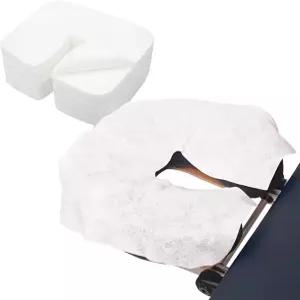 푸베우아 100PCS 일회용 얼굴 거치대 커버 부드럽고 무거운 극세사 마사지 의자 테이블용 울트라 소프트