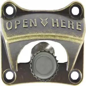 자석 쿨러가 장착된 사각형 마그네틱 병따개 벽걸이 황동 맥주 탑따개(안티크 브론즈)