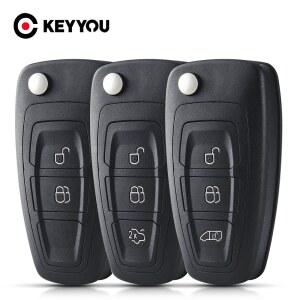 호환 KEYYOU 1PCS 포드 포커스 운송 MK8화물 Tourneo 2012 Fiesta 2013 Fob 케이스 원격 키 쉘 케이스