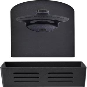 캡 캐처 버킷과 블랙 메탈 플레이트가 있는 마그네틱 병따개 벽걸이 재미있는 맥주따개가 냉장고 쿨러