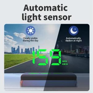 자동차 헤드업 디스플레이 W2 HUD 디지털 GPS 속도계 USB 케이블 플러그 앤 밝기 조절