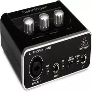 마이크 및 악기 녹음을 위한 XENYX 프리앰프가 있는 Behringer U-PHORIIA UM2 오디오 파일 2x2 USB
