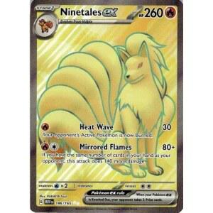 포켓몬 - 나인테일즈 ex 186 / 165 151 풀 아트 울트라 레어 싱글 카드
