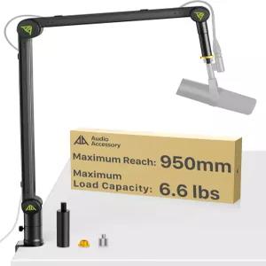 Shure SM7B SM7dB MV7 Never-sag 마이크 붐암 초긴 950mm 리치 6.6lbs 적재 용량 블루 예티 무거운 기어락