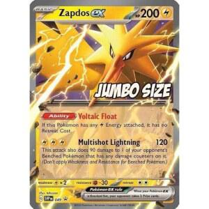 포켓몬 - 점보 카드 Zapdos ex SVP 049 151 블랙 스타 프로모션 홀로 포일 싱글